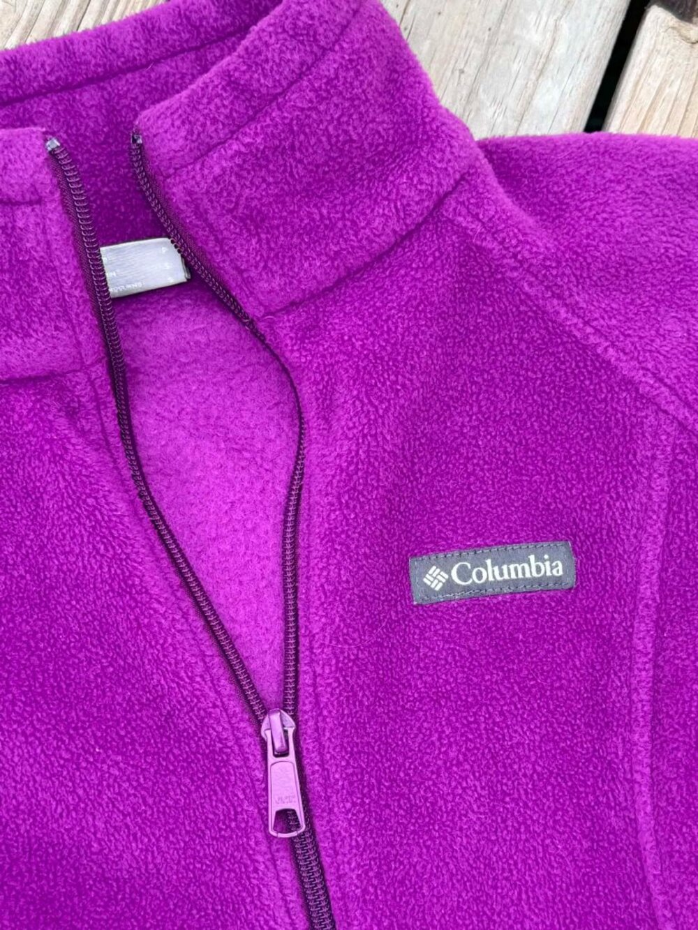Columbia Fleece Jacket S Purple Gorpcore Cozy Athleisure Zip Up 3425